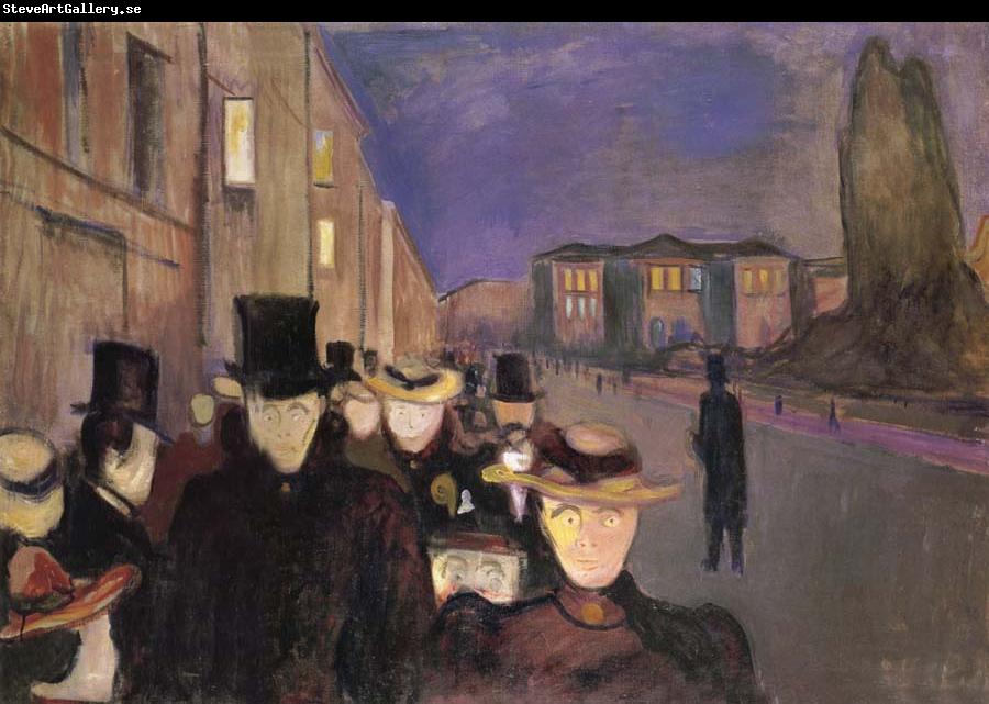 Edvard Munch Evening on karl johan sireet